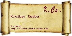 Kloiber Csaba névjegykártya